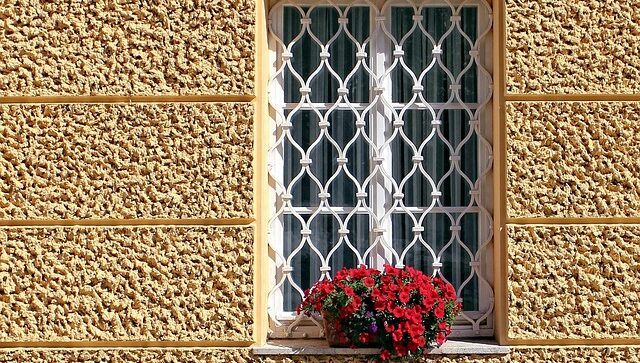 window grilles, window, nature, grid, old, facade, barred, wrought iron, flower wallpaper, verschnörkelt, security, climber plant, flower, beautiful flowers, flower background, window sill, barred window, window grate, ornament, housewall, decoration, plant, deco, building, wall, stone